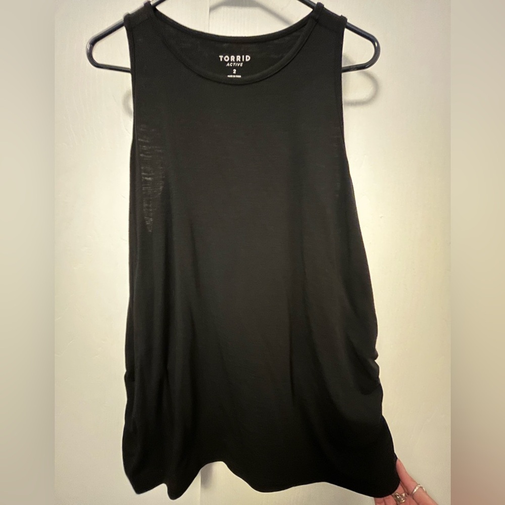 torrid Black Scoop Neck Tank Top and Cinched Sides